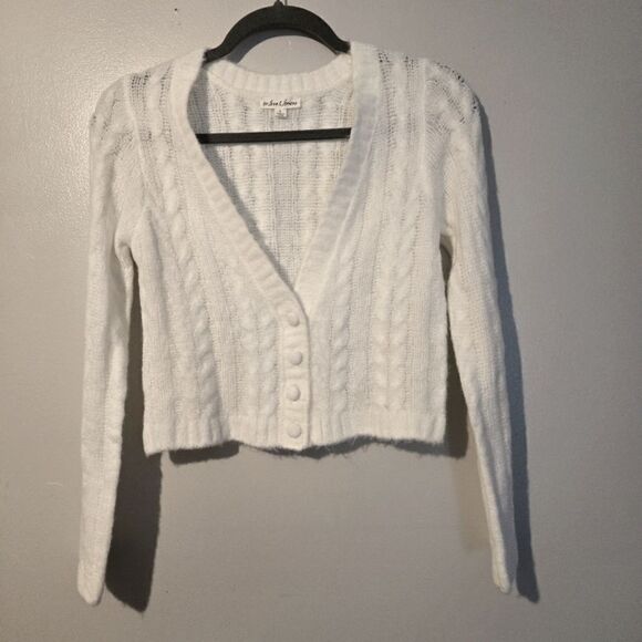 For Love & Lemons Small Billie Long Sleeve Cardigan White - Picture 9 of 11